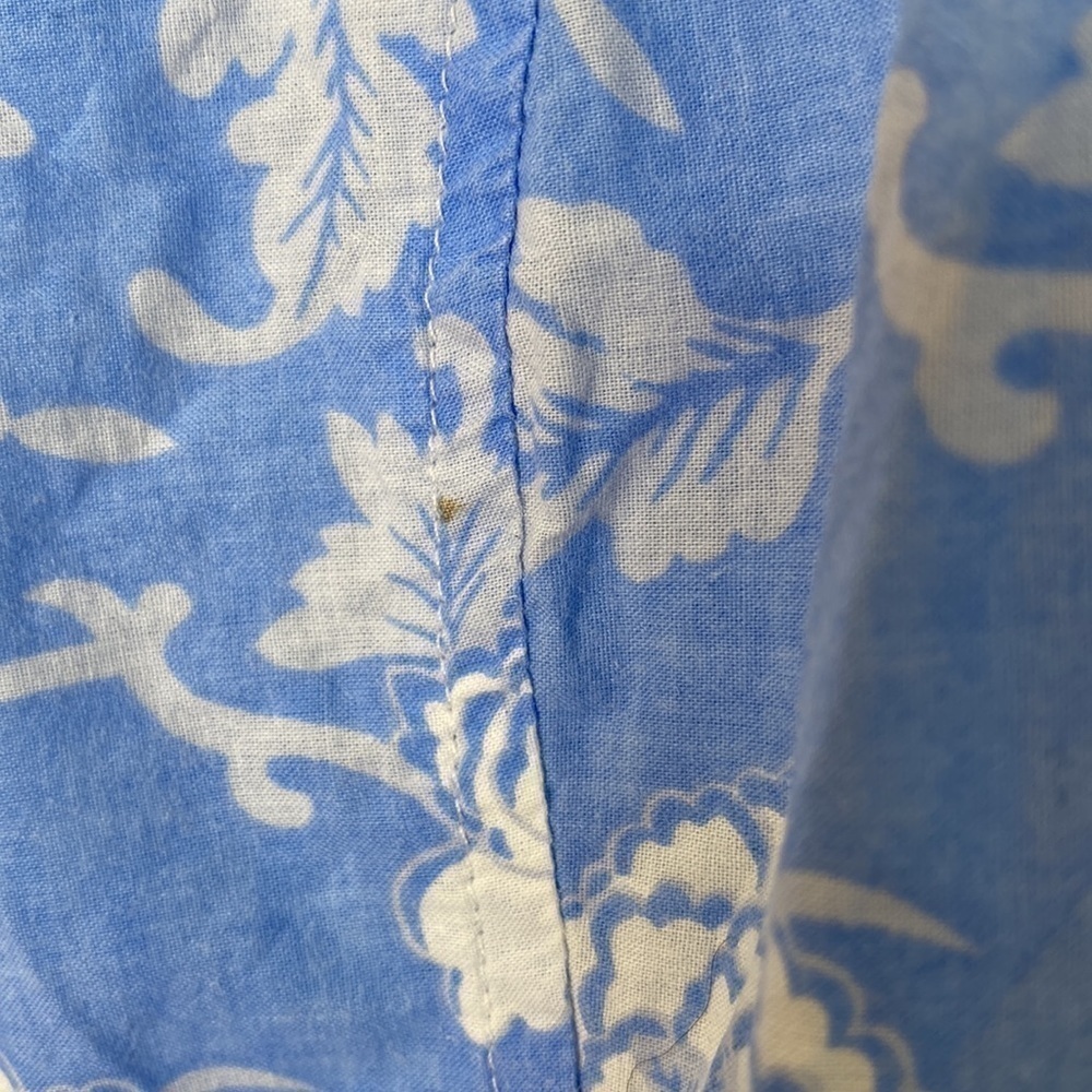 Studio by Valerie Stevens tank top medium button down blue white floral lace - Picture 3 of 4